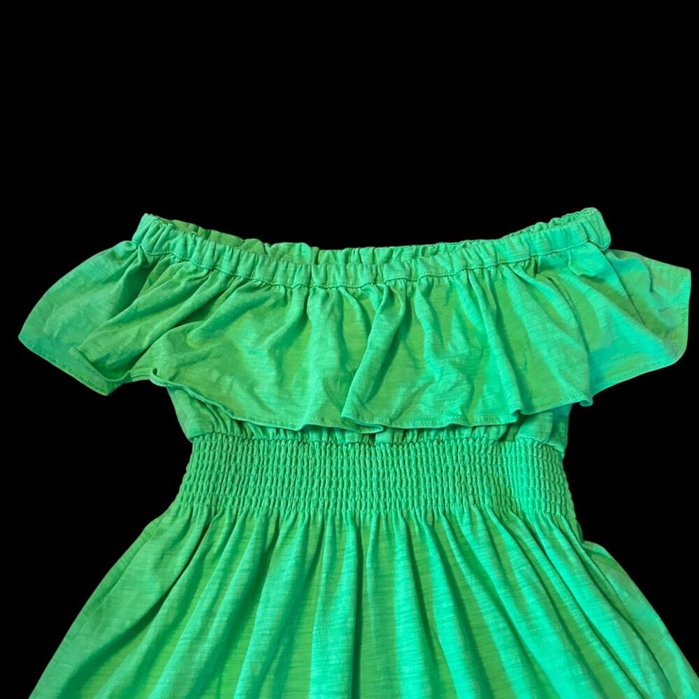 Lilly Pulitzer 100% Pima Cotton Neon Green Strapless Y2K Dress S - Picture 6 of 6